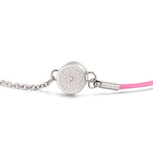 Aroma Rainbow Diamond Sweet Pink and Silver Bracelet