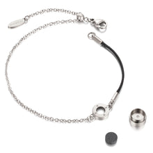 Load image into Gallery viewer, Aroma Rainbow Diamond Pure Black and Silver Bracelet
