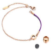 Load image into Gallery viewer, Aroma Rainbow Diamond Bright Violet and Rose Gold Bracelet
