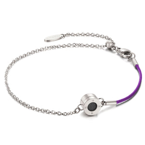Aroma Rainbow Diamond Bright Violet and Silver Bracelet