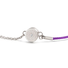 Aroma Rainbow Diamond Bright Violet and Silver Bracelet