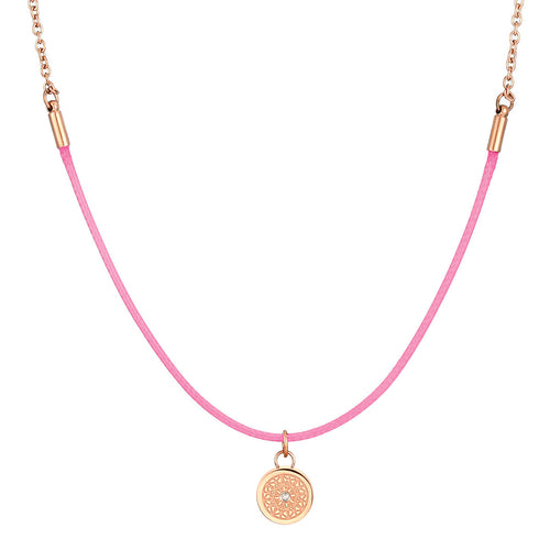 Aroma Rainbow Diamond Sweet Pink and Rose Gold Necklace