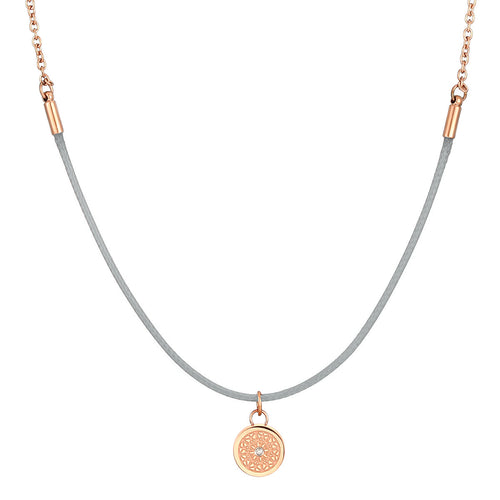 Aroma Rainbow Diamond Cool Grey and Rose Gold Necklace