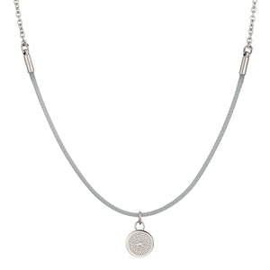 Aroma Rainbow Diamond Cool Grey and Silver Necklace