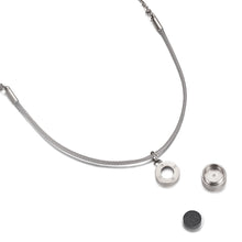 Load image into Gallery viewer, Aroma Rainbow Diamond Cool Grey and Silver Necklace
