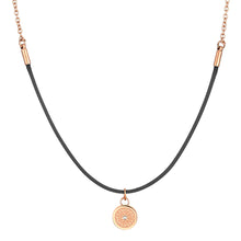 Load image into Gallery viewer, Aroma Rainbow Diamond Pure Black and Rose Gold Necklace

