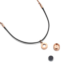 Load image into Gallery viewer, Aroma Rainbow Diamond Pure Black and Rose Gold Necklace
