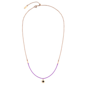 Aroma Rainbow Diamond Bright Violet and Rose Gold Necklace