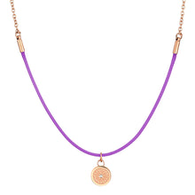 Load image into Gallery viewer, Aroma Rainbow Diamond Bright Violet and Rose Gold Necklace
