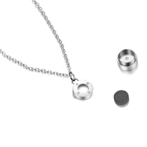 Aroma Fragrance Diamond Silver Necklace