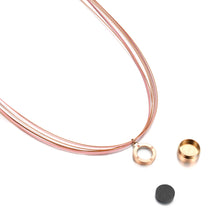 Load image into Gallery viewer, Aroma Wire Diamond Panther Pink and Rose Gold Necklace
