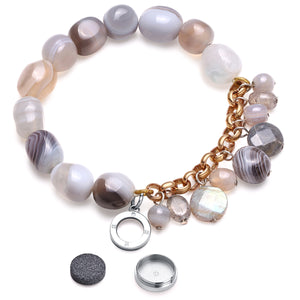 Aroma GEM Botswana Agate Charm Bracelet | 10mm