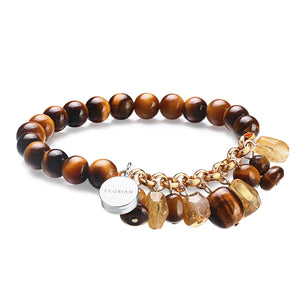 Aroma GEM Tigerite Bracelet with Charm | 8mm