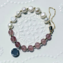 Load image into Gallery viewer, Aroma GEM Pearl x Strawberry Quartz Bracelet | 8mm
