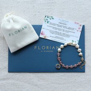 Aroma GEM Pearl x Strawberry Quartz Bracelet | 8mm