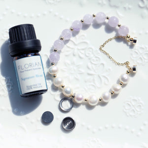 Aroma GEM Pearl x Lavender Amethyst Bracelet | 8mm