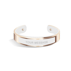 Tailor Pure White and Rose Gold Bangle | 15mm