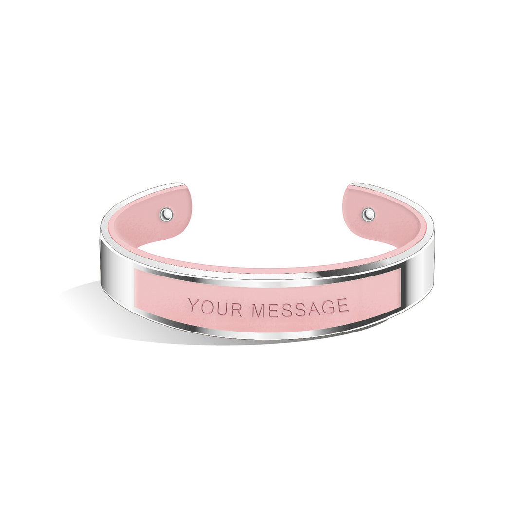 Tailor Sweet Pink and Silver Bangle | 15mm