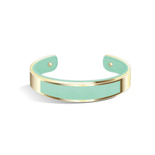 Load image into Gallery viewer, Tailor Aqua Green and Champagne Gold Bangle | 15mm
