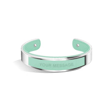Load image into Gallery viewer, Tailor Aqua Green and Silver Bangle | 15mm
