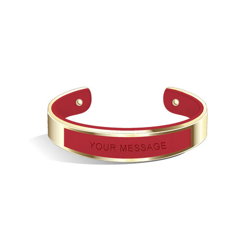 Tailor Cherry Red and Champagne Gold Bangle | 15mm