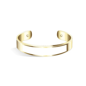 Tailor Pure Black and Champagne Gold Bangle | 15mm