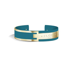Load image into Gallery viewer, Metropolitan Diamond Teal Blue and Champagne Gold Bangle | 20mm
