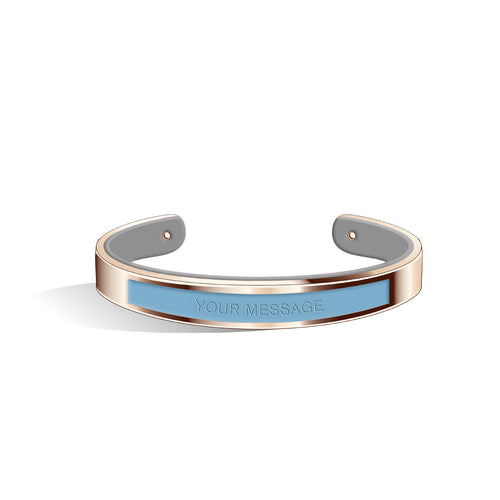 Petite Tailor Angel Blue & Cool Grey and Rose Gold Bangle | 9mm