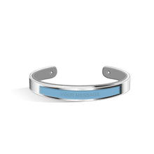 Load image into Gallery viewer, Petite Tailor Angel Blue &amp; Cool Grey and Silver Bangle | 9mm
