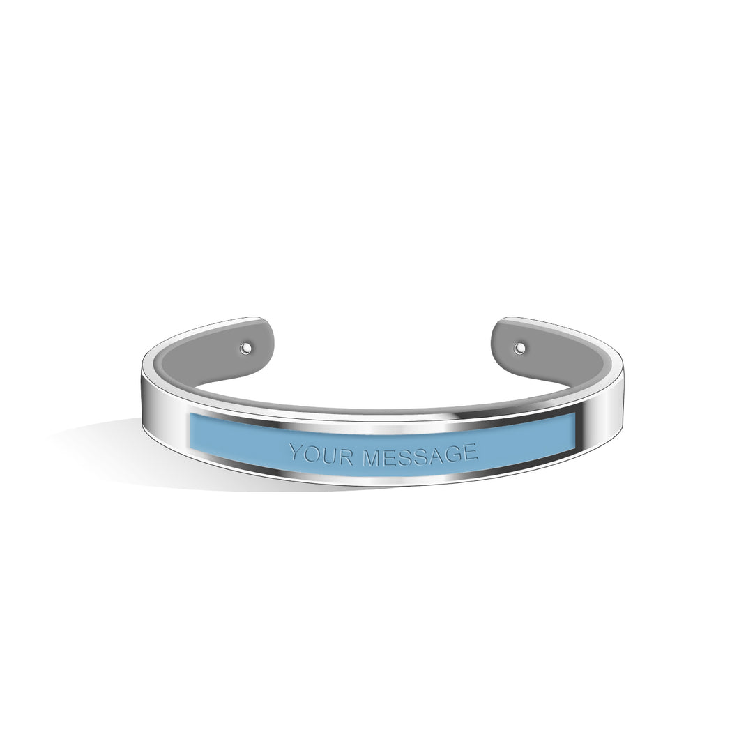 Petite Tailor Angel Blue & Cool Grey and Silver Bangle | 9mm