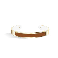 Petite Tailor Ivory White & Tenne Brown and Champagne Gold Bangle | 9mm