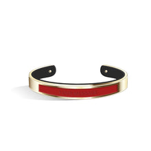 Load image into Gallery viewer, Petite Tailor Cherry Red &amp; Pure Black and Champagne Gold Bangle | 9mm
