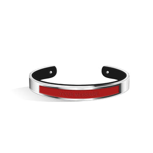 Petite Tailor Cherry Red & Pure Black and Silver Bangle | 9mm