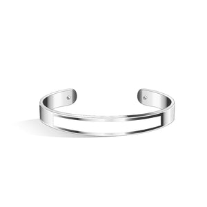 Petite Tailor Salmon Pink & Navy Blue and Silver Bangle | 9mm