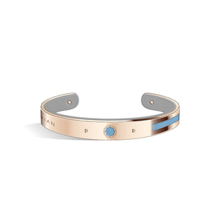 Petite Constance Diamond Angel Blue & Cool Grey and Rose Gold Bangle | 8mm