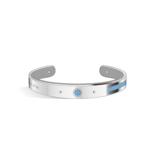 Petite Constance Diamond Angel Blue & Cool Grey and Silver Bangle | 8mm