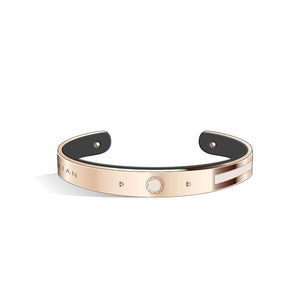 Petite Constance Diamond Ivory White & Pure Black and Rose Gold Bangle | 8mm