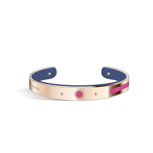 Petite Constance Diamond Sakura Pink & Steel Blue and Rose Gold Bangle | 8mm