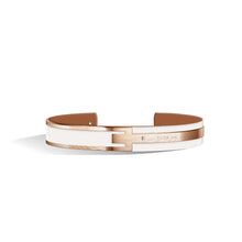 Load image into Gallery viewer, Petite Metropolitan Diamond Ivory White &amp; Tenne Brown and Rose Gold Bangle | 10mm
