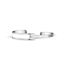 Load image into Gallery viewer, Petite Metropolitan Diamond Ivory White &amp; Tenne Brown and Silver Bangle | 10mm

